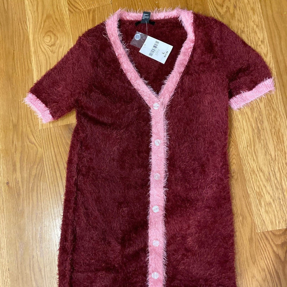Forever 21 fluffy red pink dress never worn